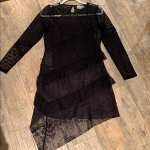 ASOS Black Sheer Embroidered Dress